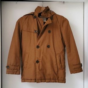 Zara Boys Double Breasted Coat, 9/10, Brown
